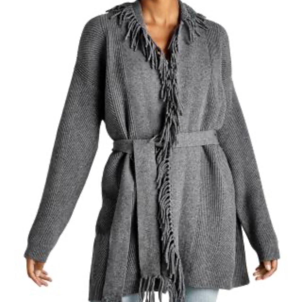 Splendid Gray Fringe Cardigan